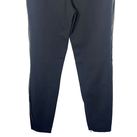 Tory Burch Pants Womens Medium Faux Leather Panels Black Ankle Zip Work Casual - Picture 7 of 13